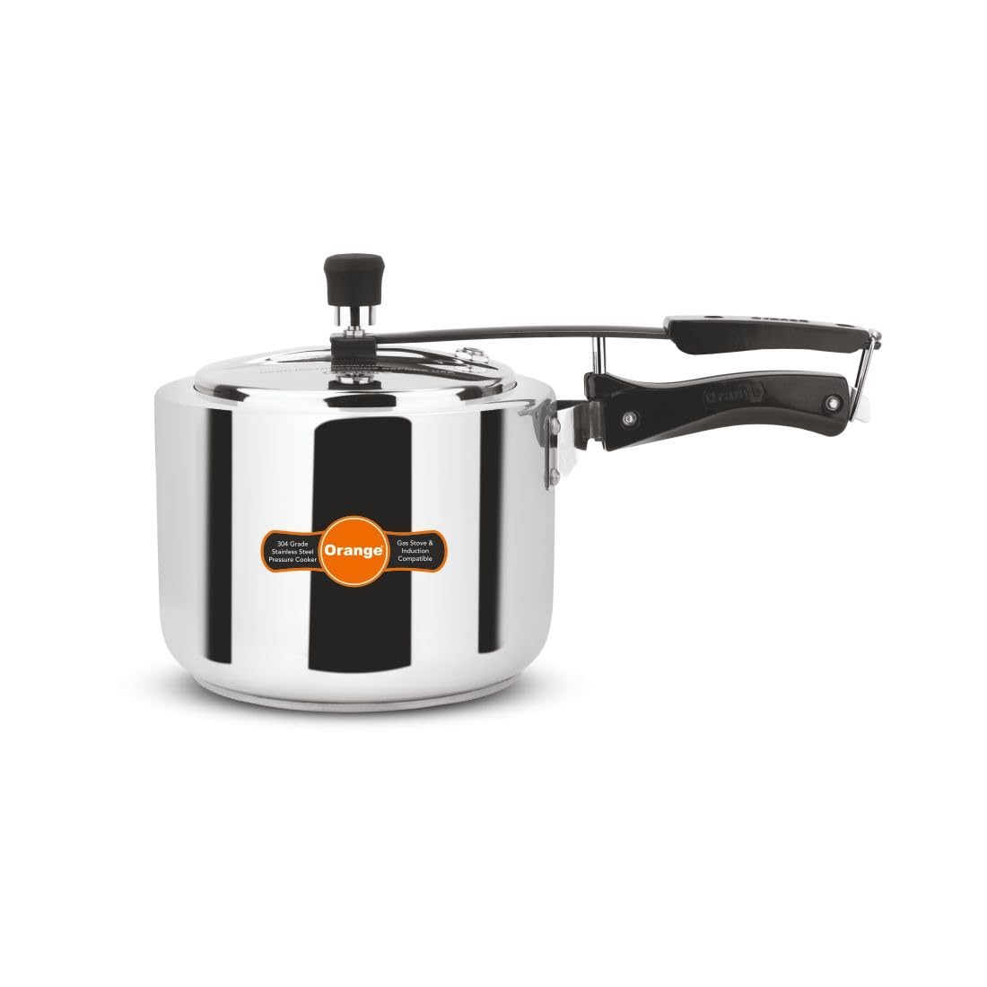 Orange Stainless Steel 3 Litre Pressure Cooker T2574