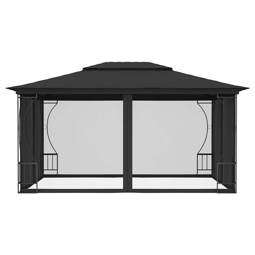 Gazebo with Nets 9.8x13.1x8.7 ft Anthracite J21618