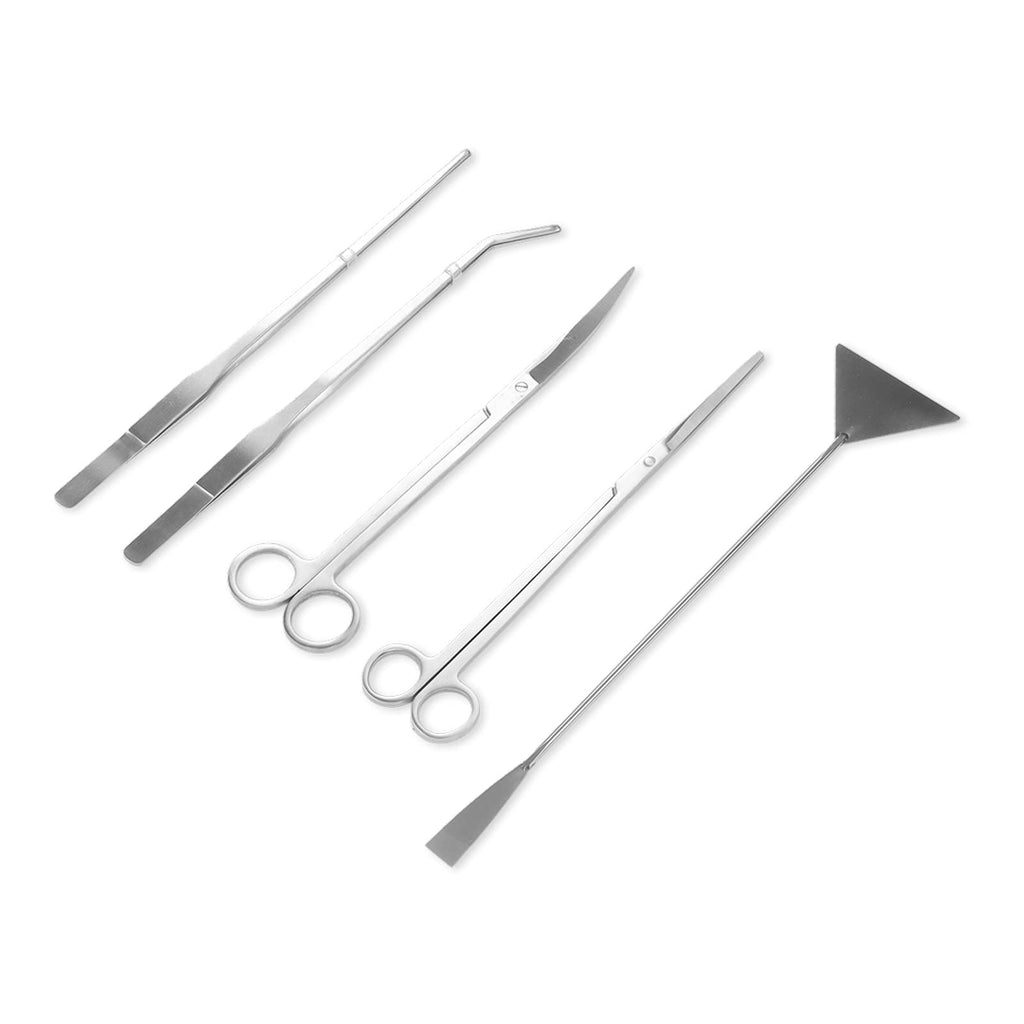 Aquarium Scissors and 5 in 1 Aquascaping Kit Stainless Steel 5 Piece Set Y763