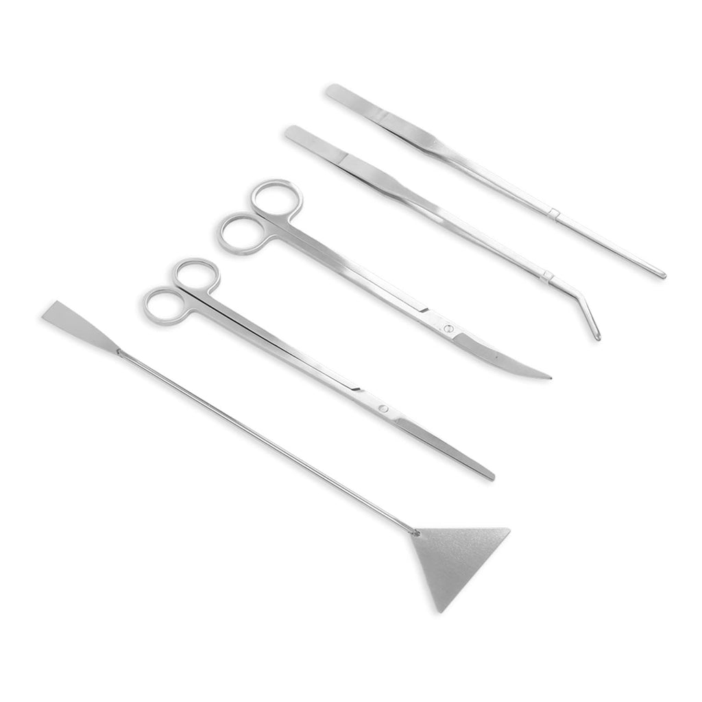 Aquarium Scissors and 5 in 1 Aquascaping Kit Stainless Steel 5 Piece Set Y763