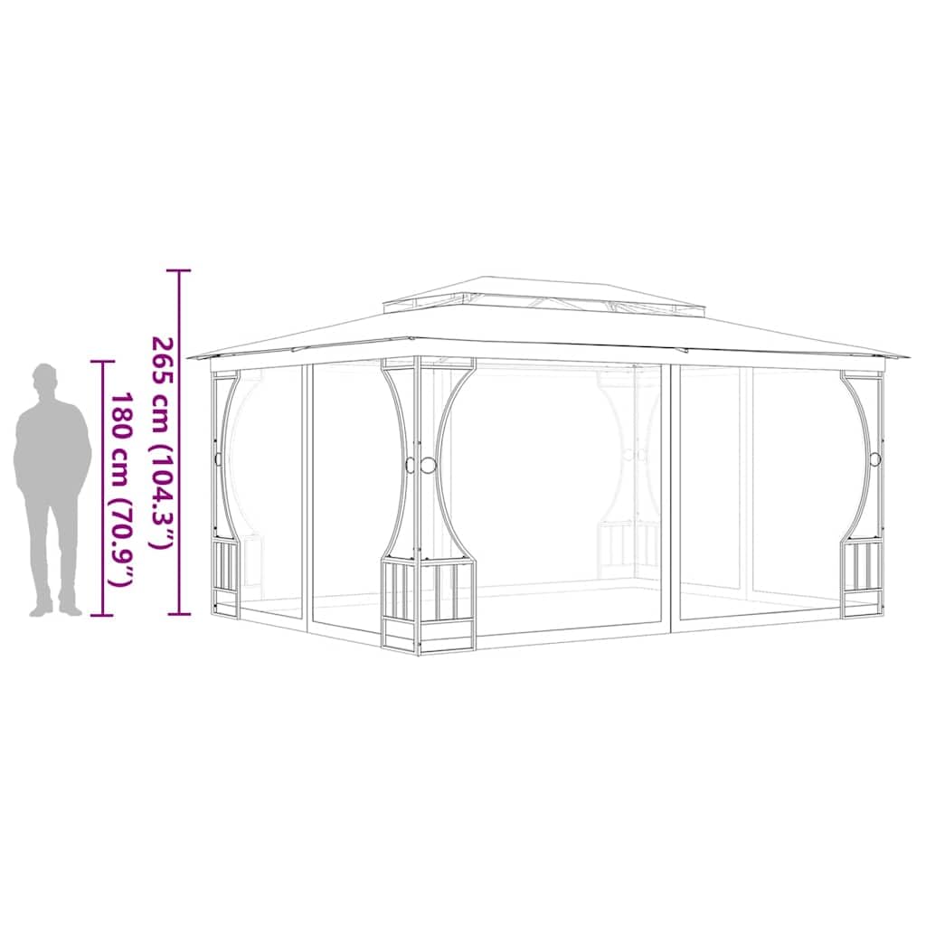 Gazebo with Nets 9.8x13.1x8.7 ft Anthracite J21618
