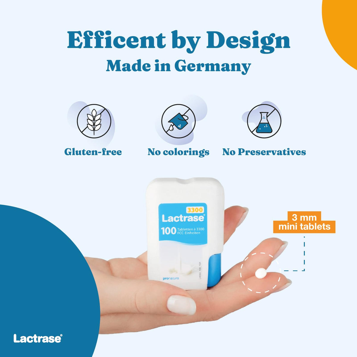 Lactrase Tablet Dispenser 3,300 FCC Lactase Units 100 Pills U585015