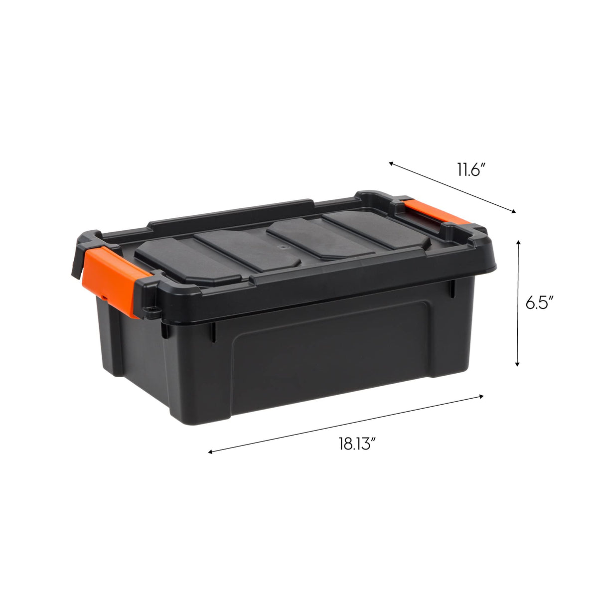 3 Gal Heavy Duty Plastic Storage Bins with Lockable Lids Black Set of 1 T66580