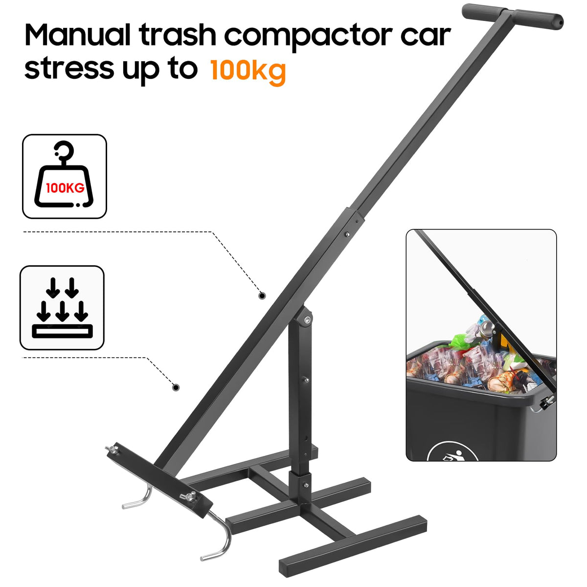 Manual Trash Compactor Hand Tool for Wheelie Bins C79501