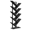 Black 9-Tier Wood Tree Bookshelf N81036