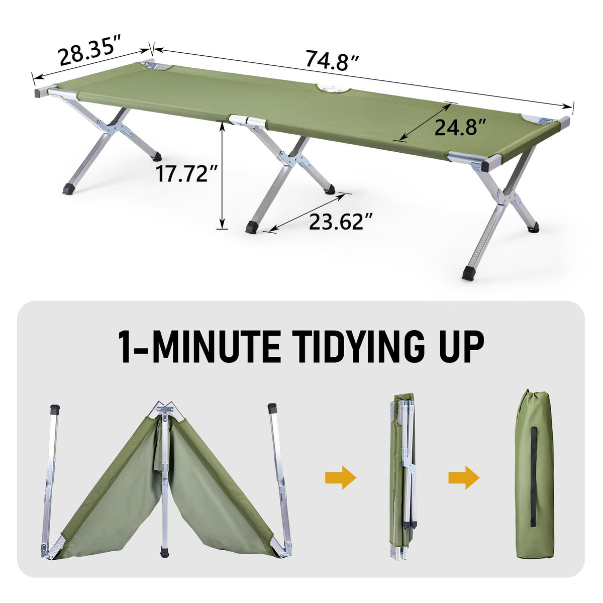 Folding Camping Cot with Carry Bag E520805