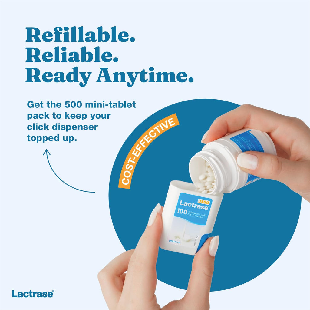 Lactrase Tablet Dispenser 3,300 FCC Lactase Units 100 Pills U585015