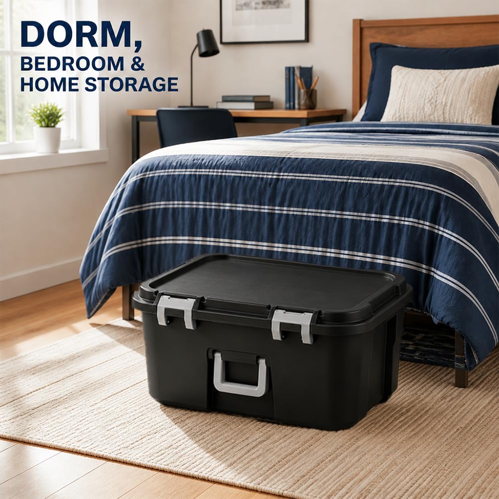Black 22 Gallon Storage Trunk with Wheels O37603