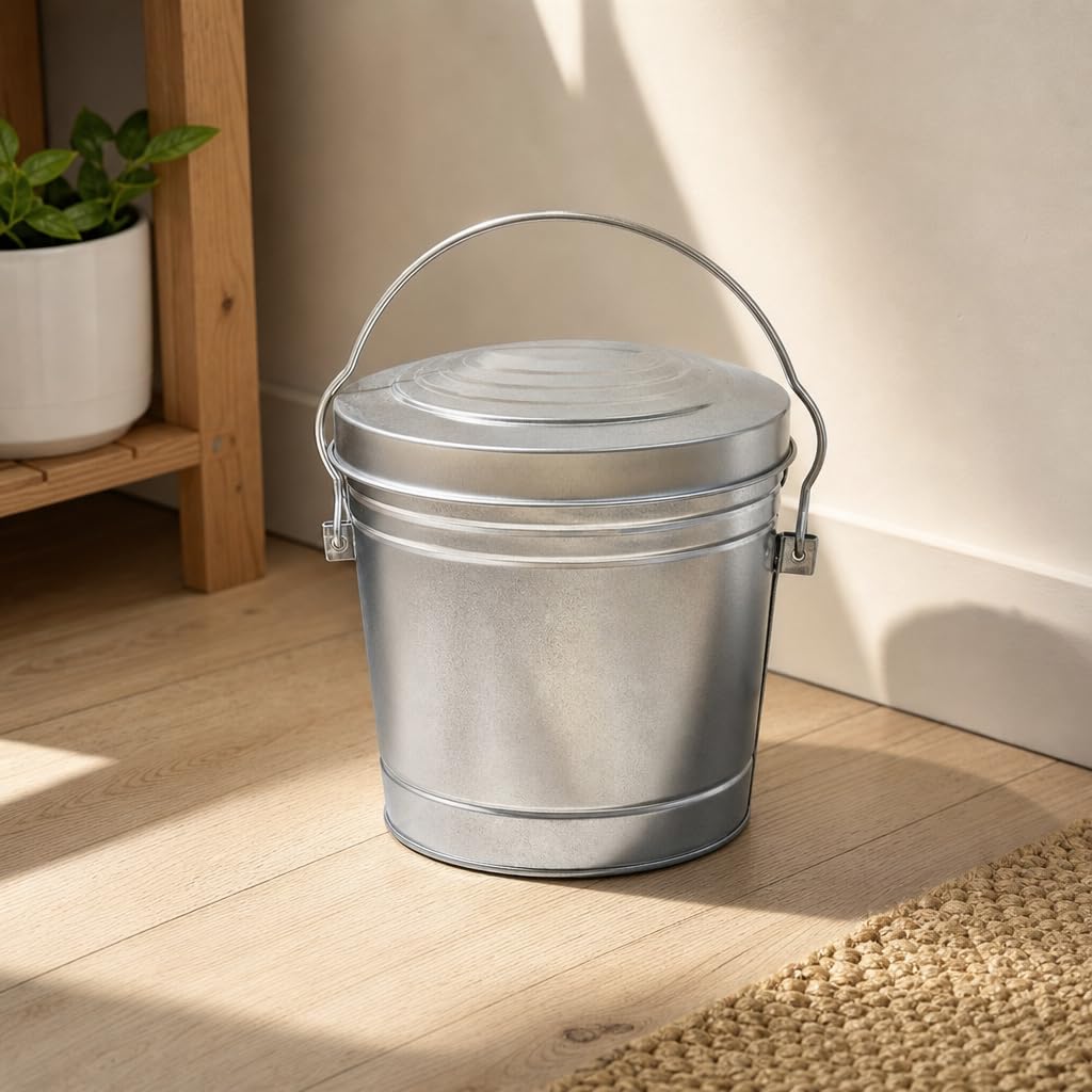 6 Gallon Galvanized Steel Storage Can with Locking Lid X495