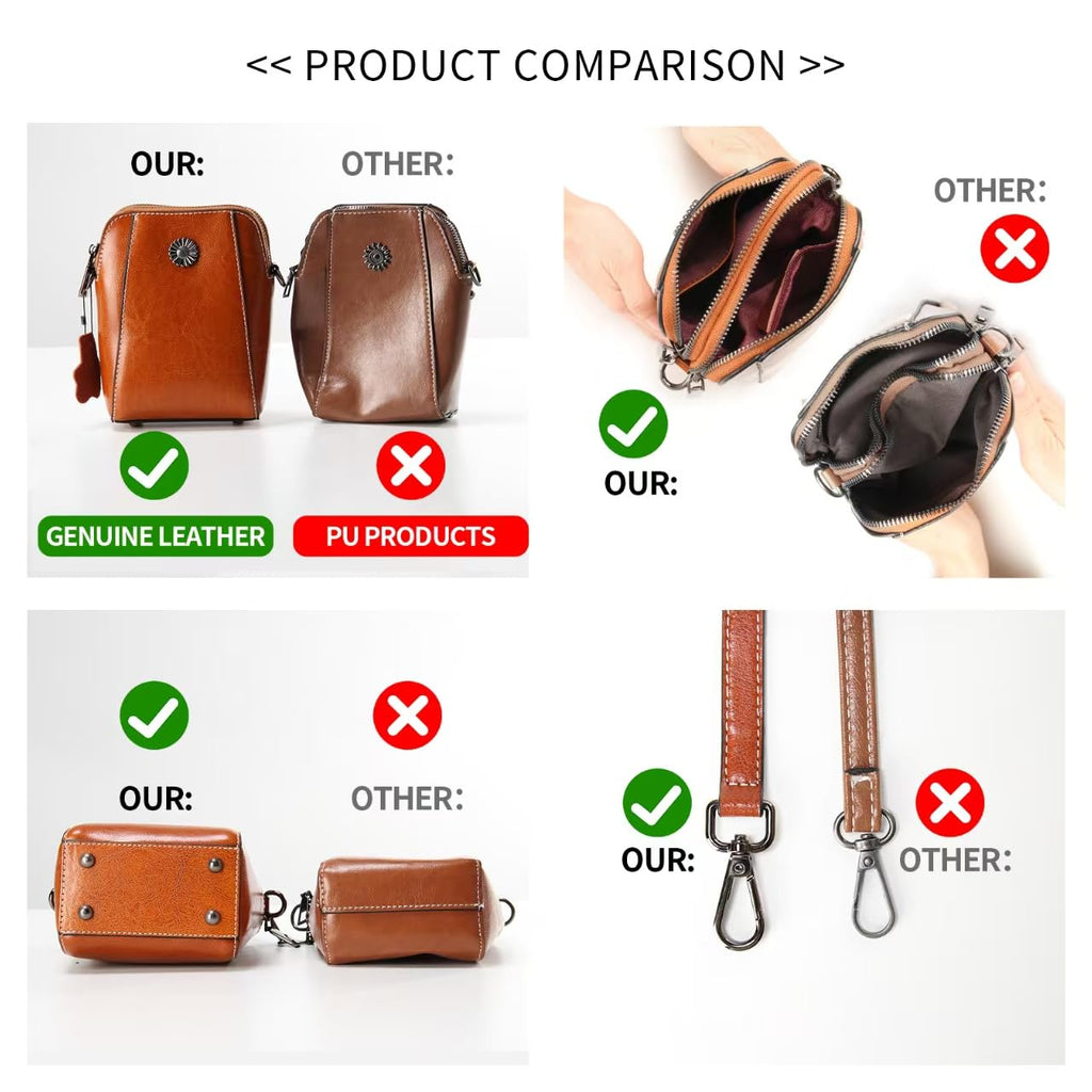 Small Genuine Leather Crossbody Bags J866
