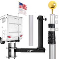 16FT Silver Thickened Aluminum RV Flagpole Y16322
