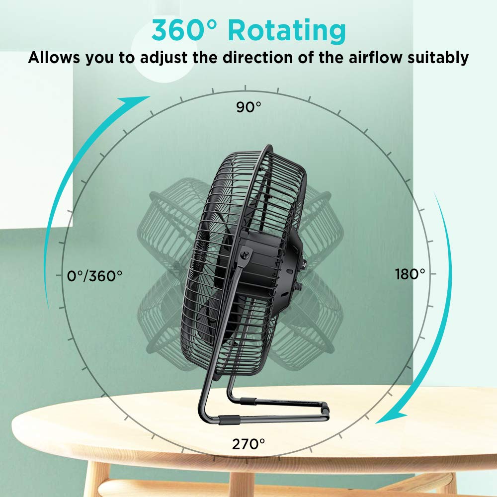9 Inch USB Powered Desk Fan with Metal Frame L4908