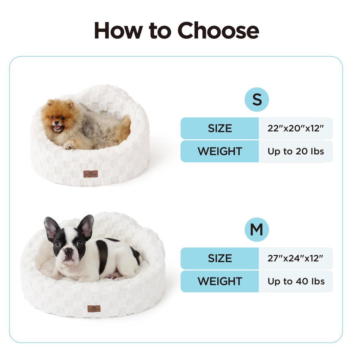 Washable Dog Bed with Orthopedic Foam White L109