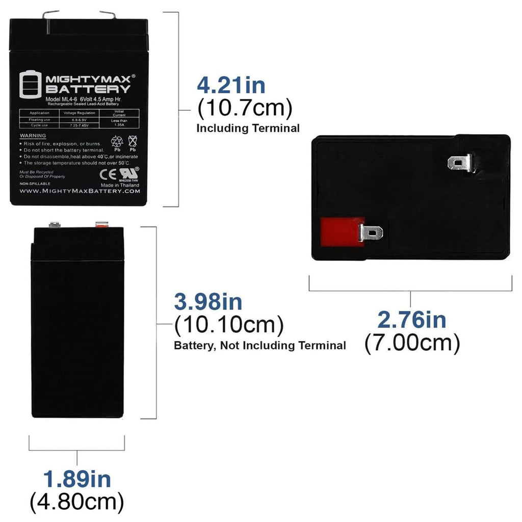 6V 4.5AH SLA Replacement Battery O978988