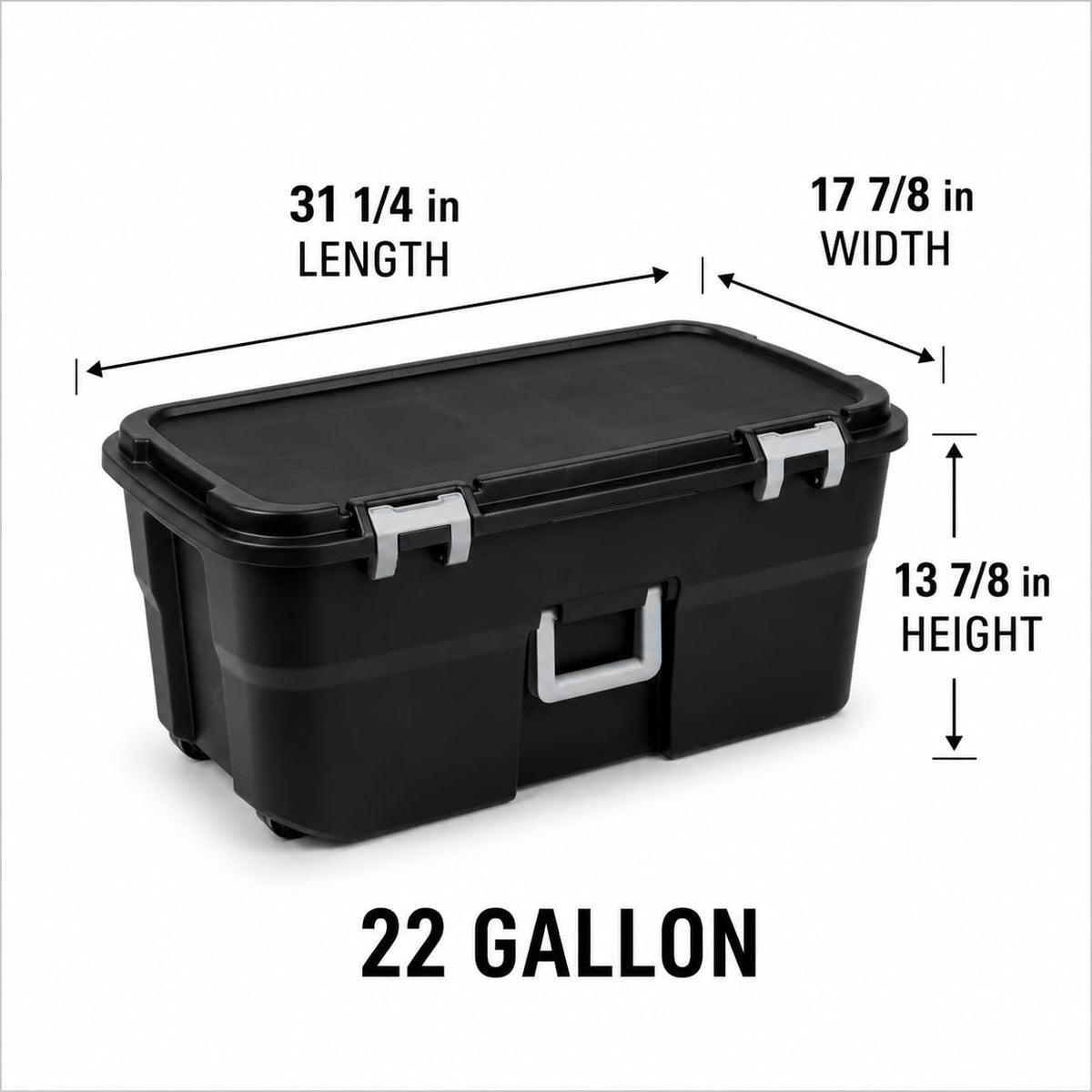Black 22 Gallon Storage Trunk with Wheels O37603