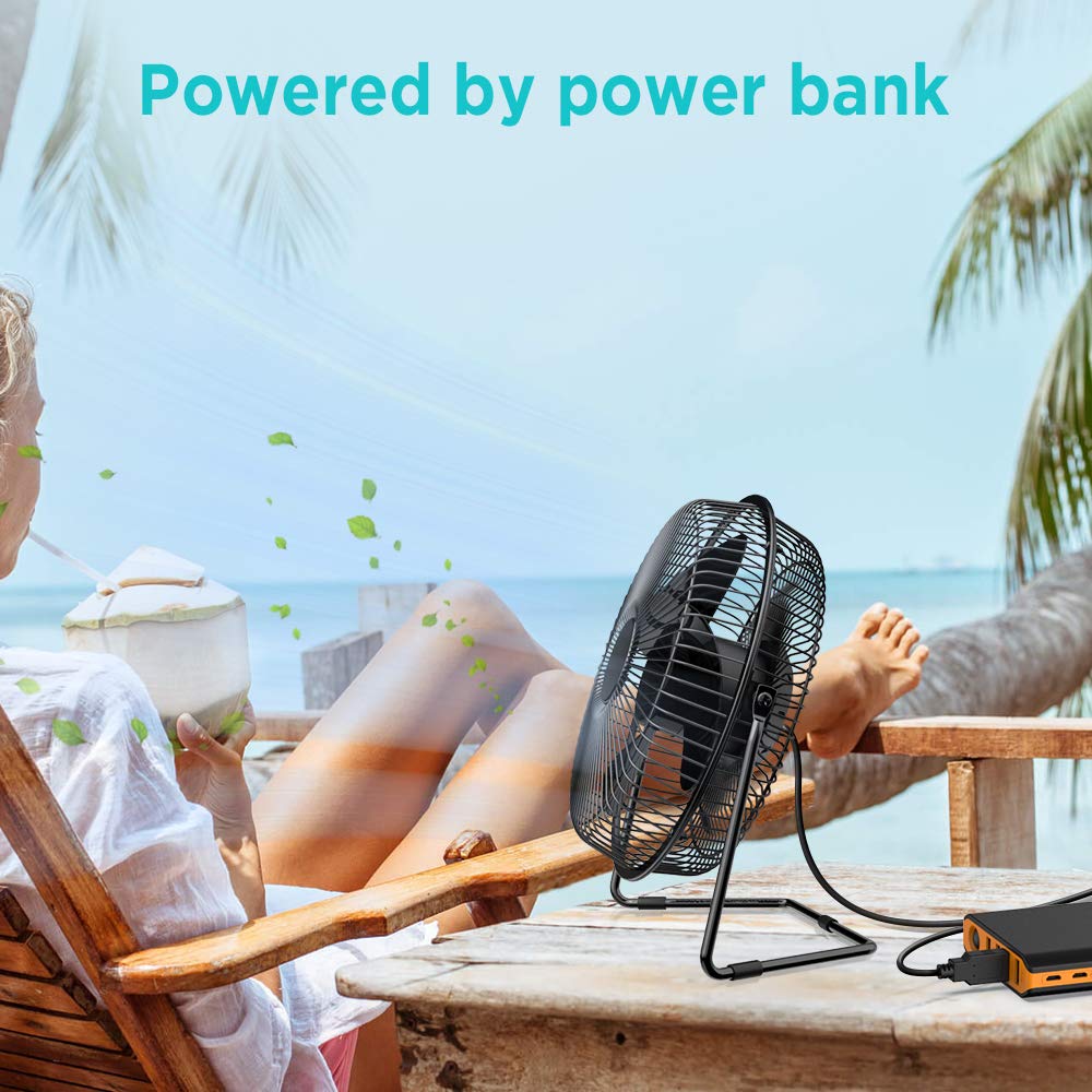 9 Inch USB Powered Desk Fan with Metal Frame L4908