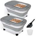 2 Pack 15Lbs Collapsible Airtight Pet Food Storage Container with Scoops V963213