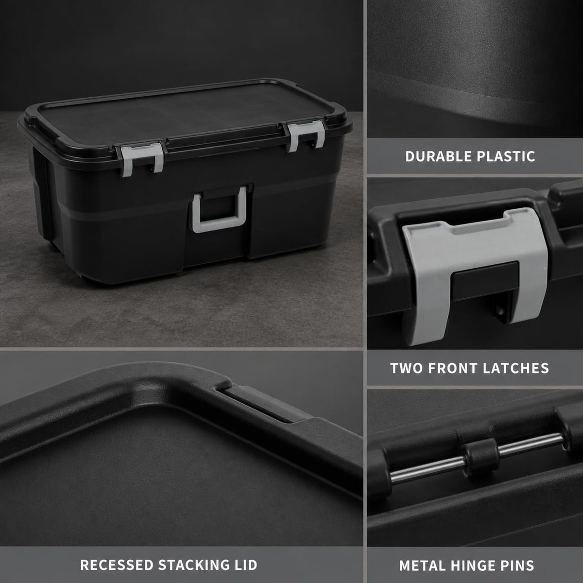 Black 22 Gallon Storage Trunk with Wheels O37603