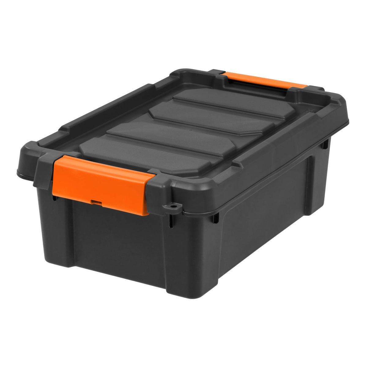 3 Gal Heavy Duty Plastic Storage Bins with Lockable Lids Black Set of 1 T66580