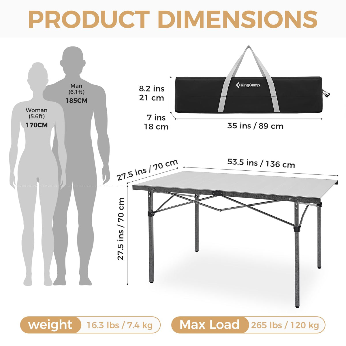 53.5" Heavy Duty Folding Camping Table C108
