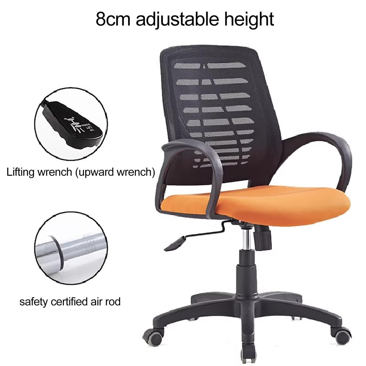 Orange Ergonomic Mesh Office Chair with Lumbar Support F234455