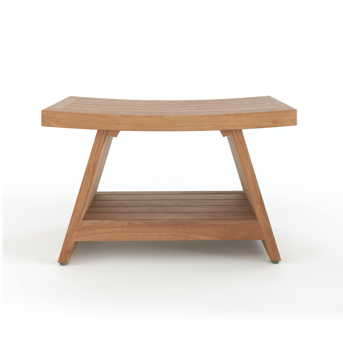 30" Teak Shower Bench with Shelf S8382
