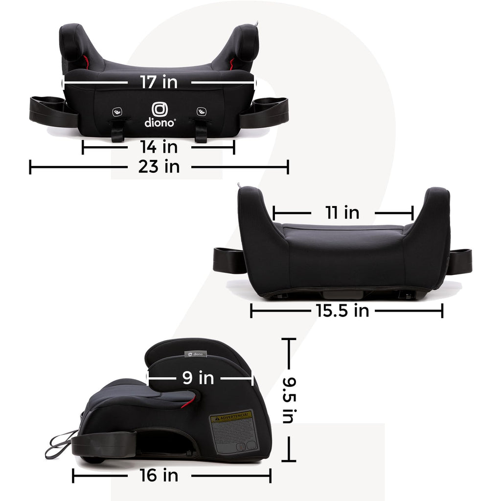 Black Backless Belt-Positioning Booster Car Seat B635