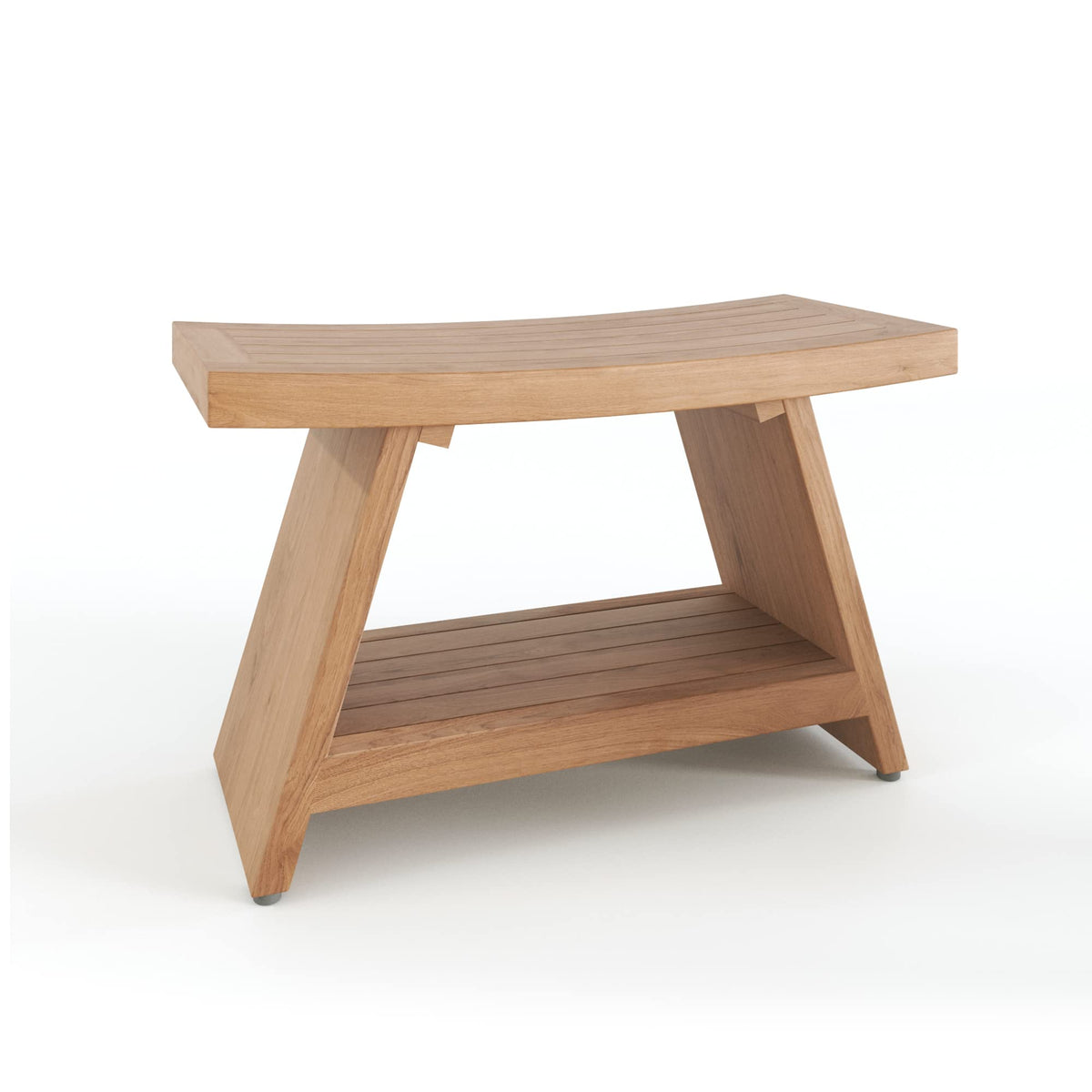 30" Teak Shower Bench with Shelf S8382