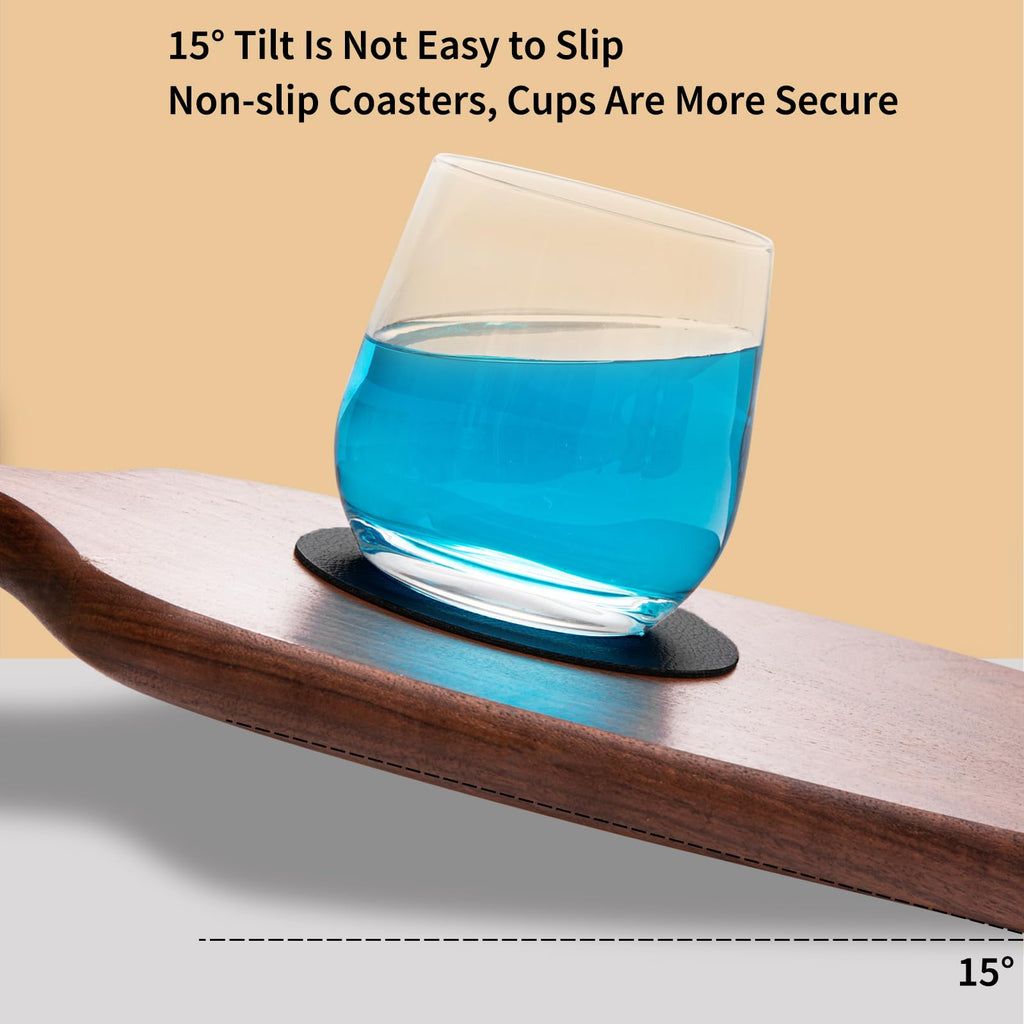 Faux Leather Drink Coasters with Holder, Set of 12 X19651