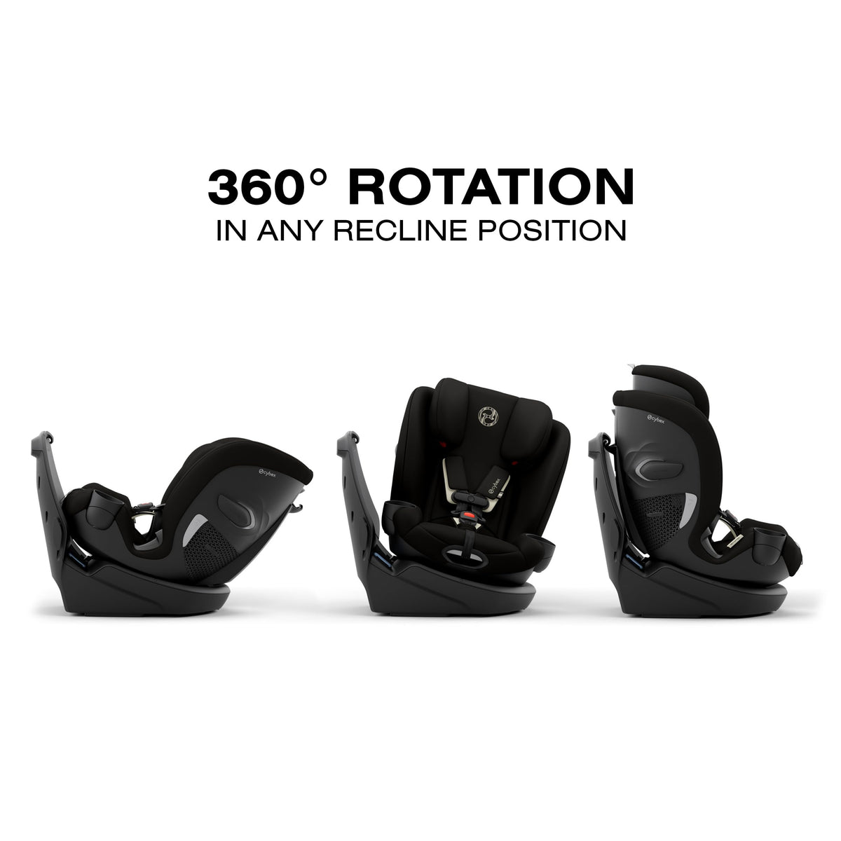 Black 360 Rotating Convertible Car Seat C110218