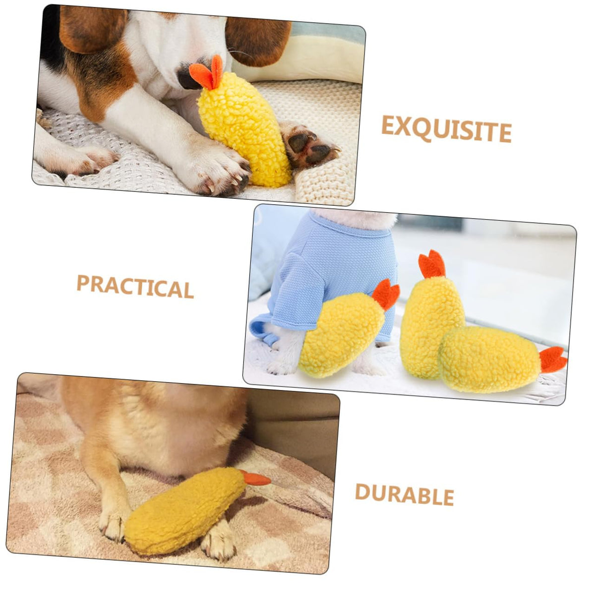 2 Pack Plush Squeaky Dog Toy I825354