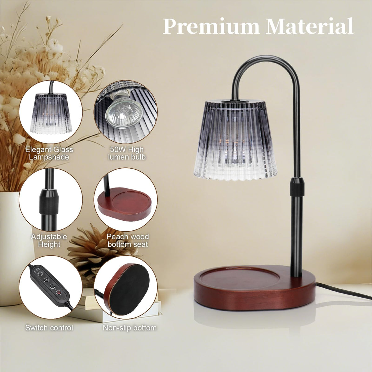 Candle Warmer Lamp with Timer and Dimmable Control P214459