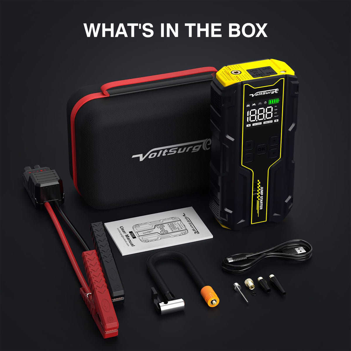 6000A Peak 12V Jump Starter with Air Compressor D968