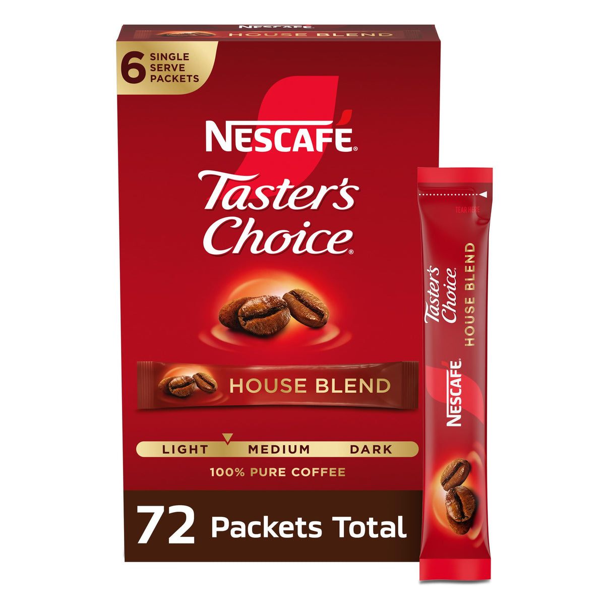 Instant Coffee Packets Light Medium Roast 72 Packets I2721