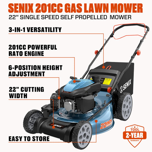 22" 3-in-1 Self Propelled Gas Lawn Mower C8703