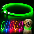 LED Dog Collar USB Rechargeable Green C97490