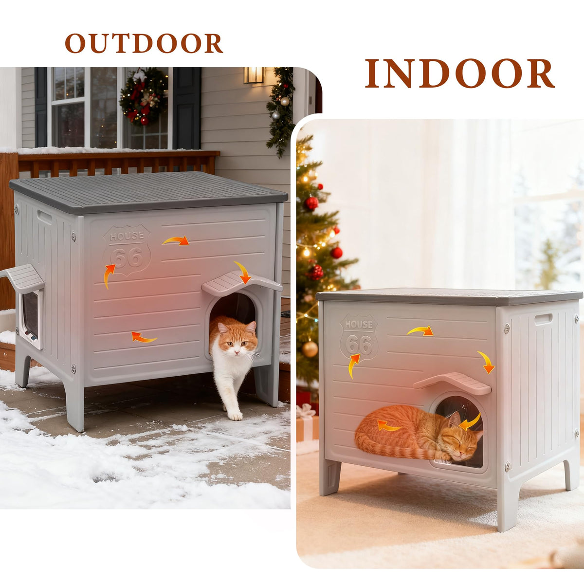 Insulated Outdoor Weatherproof Plastic Cat House E41254