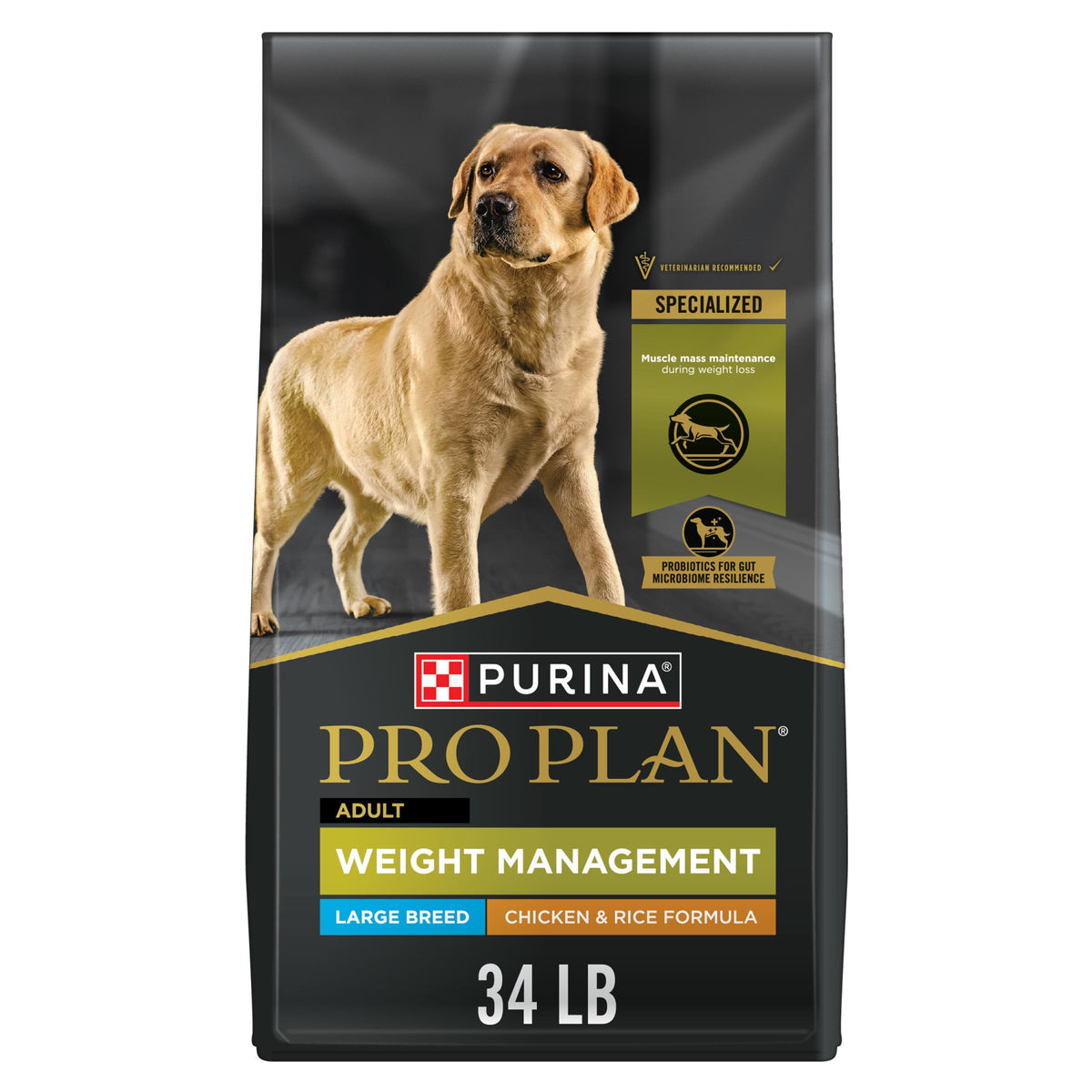 Weight Management Large Breed Dog Food Chicken 34 lb Bag B154
