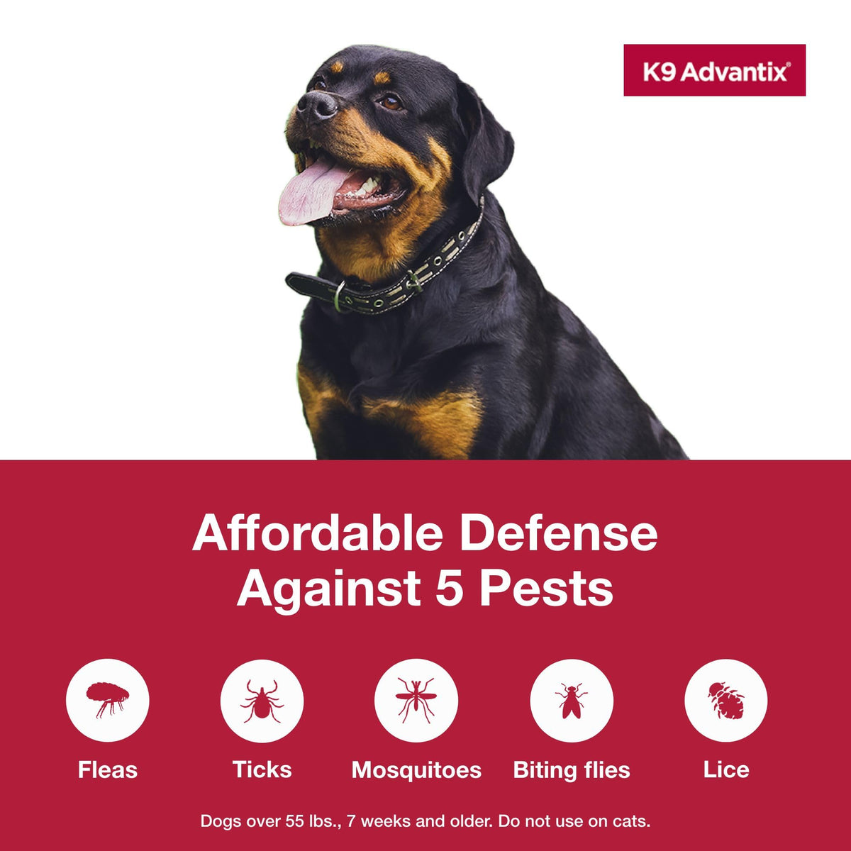 Flea, Tick & Mosquito Prevention for Dogs Over 55 lbs, 2 Treatments L759582