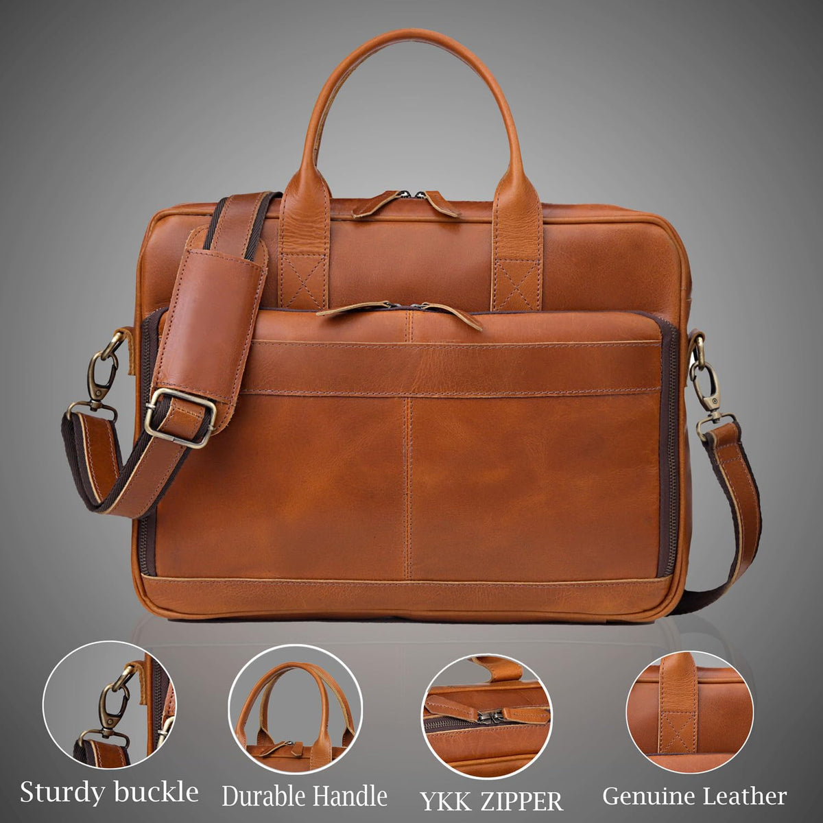 Leather Briefcase Bag E344