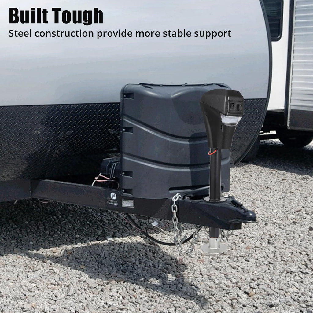3500lbs Electric Trailer Jack with Front LED, 18" Lift Q834