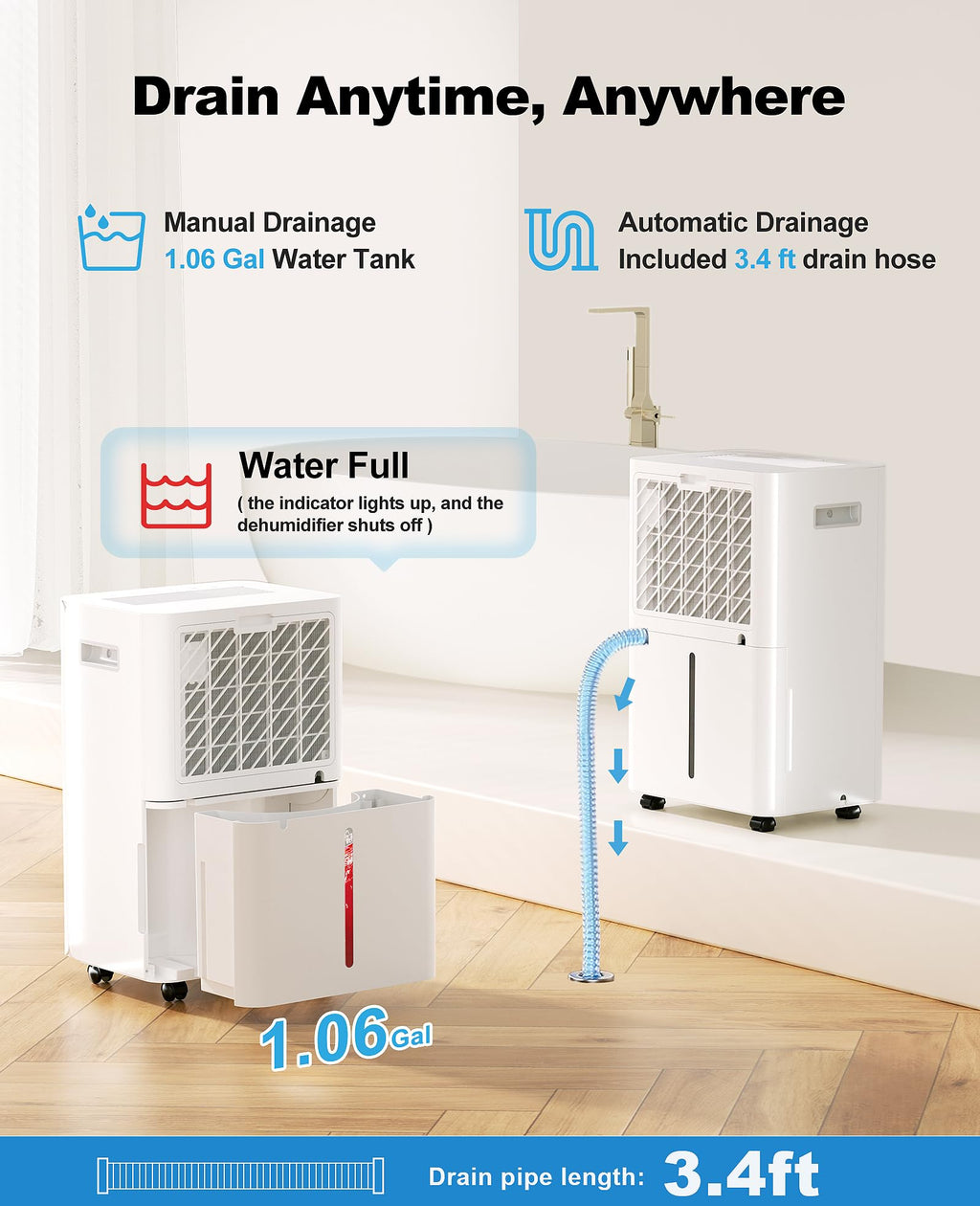 50 Pint Dehumidifier with Continuous Drain B5205