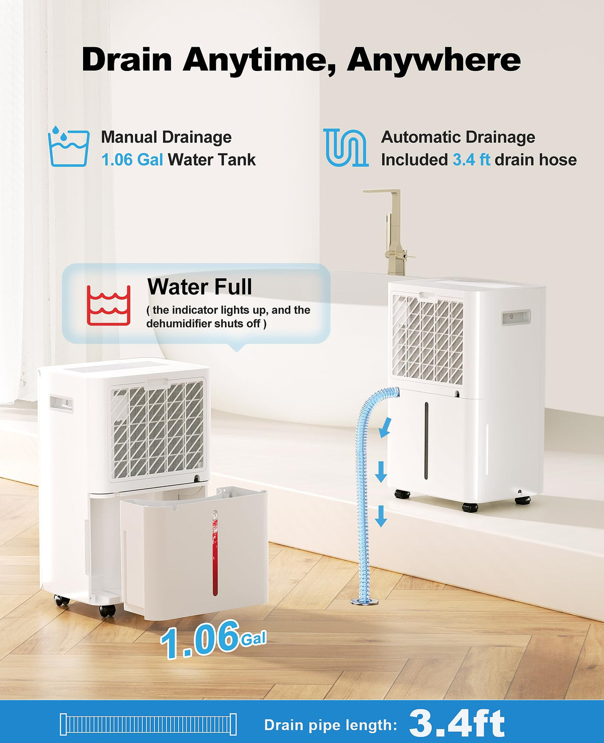 50 Pint Dehumidifier with Continuous Drain B5205