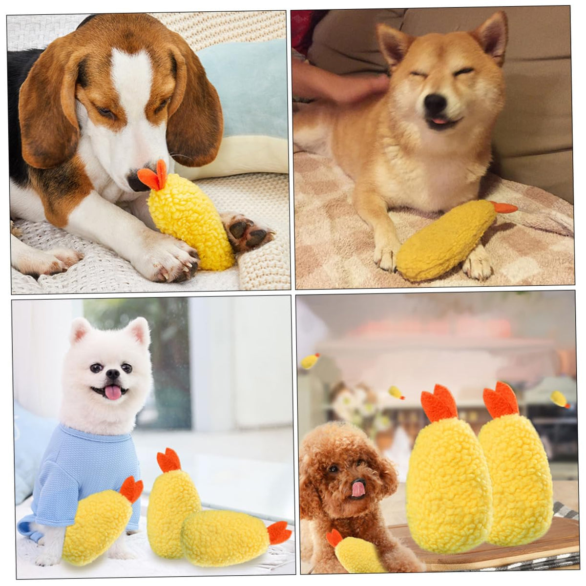 2 Pack Plush Squeaky Dog Toy I825354