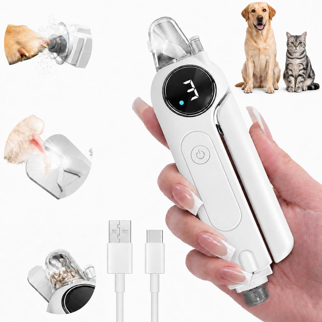 2-in-1 Quiet Electric Pet Nail Clipper & Grinder with Light O15182
