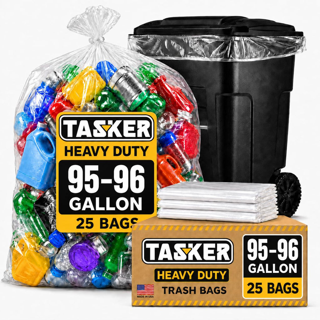 95-100 Gallon Clear Heavy Duty Trash Bags E71175