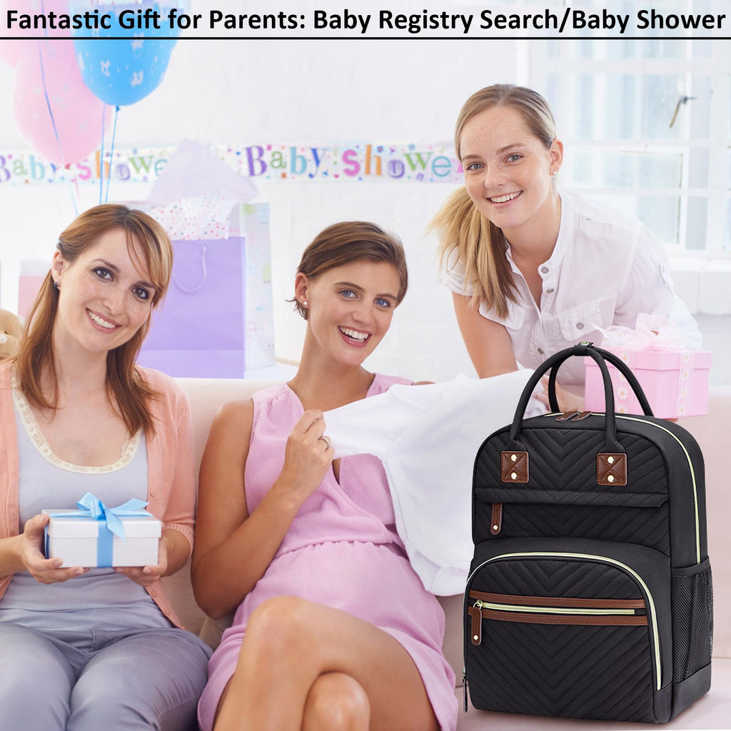 Diaper Bag Backpack with Insulated Pockets Black E532310