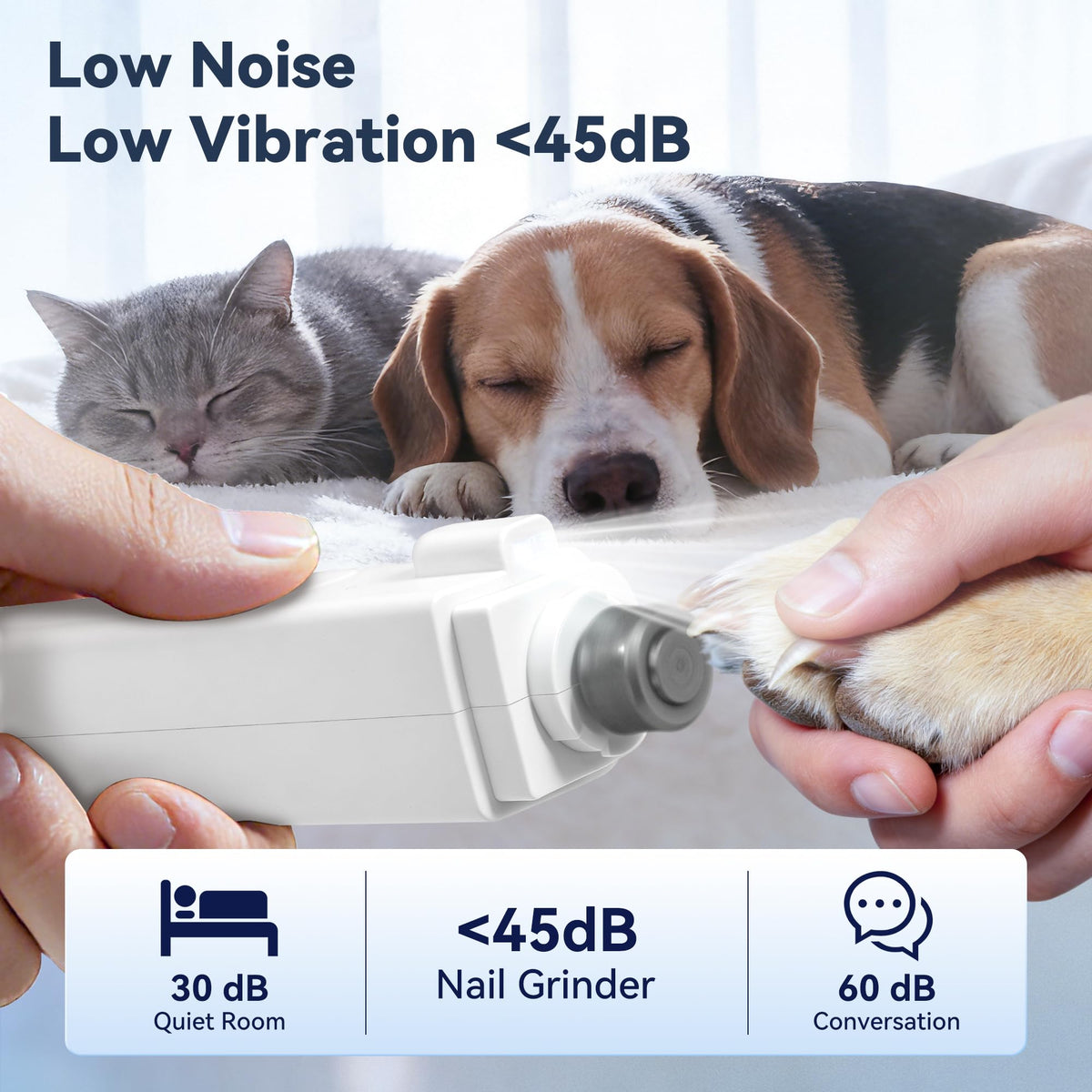2-in-1 Quiet Electric Pet Nail Clipper & Grinder with Light O15182