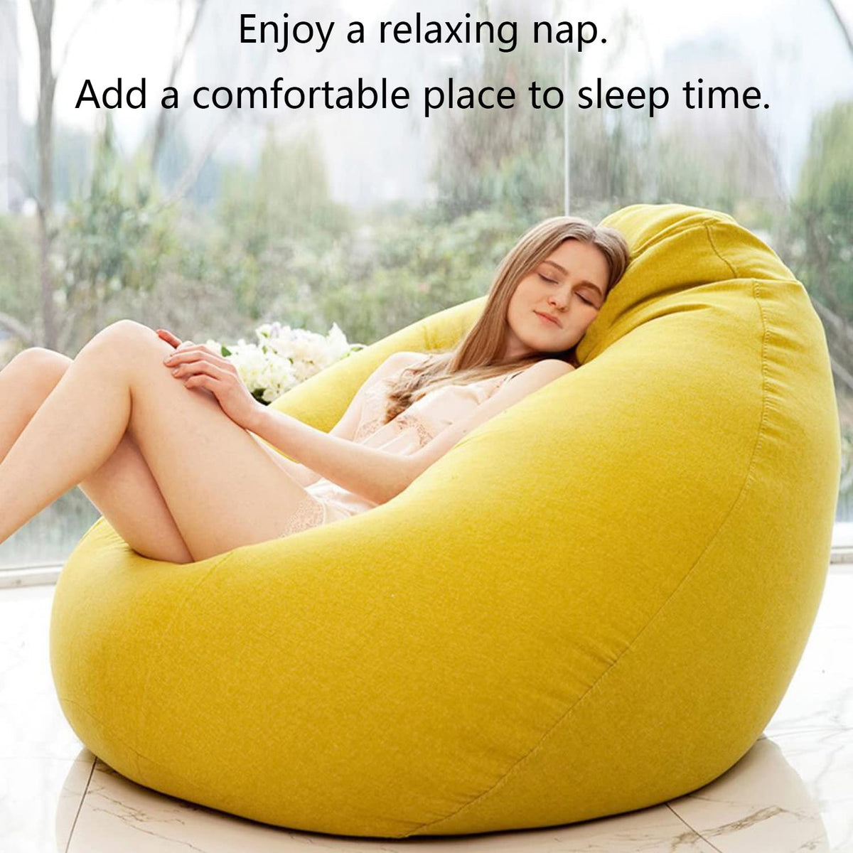 Yellow Bean Bag Chair Cover 70x80cm F41499
