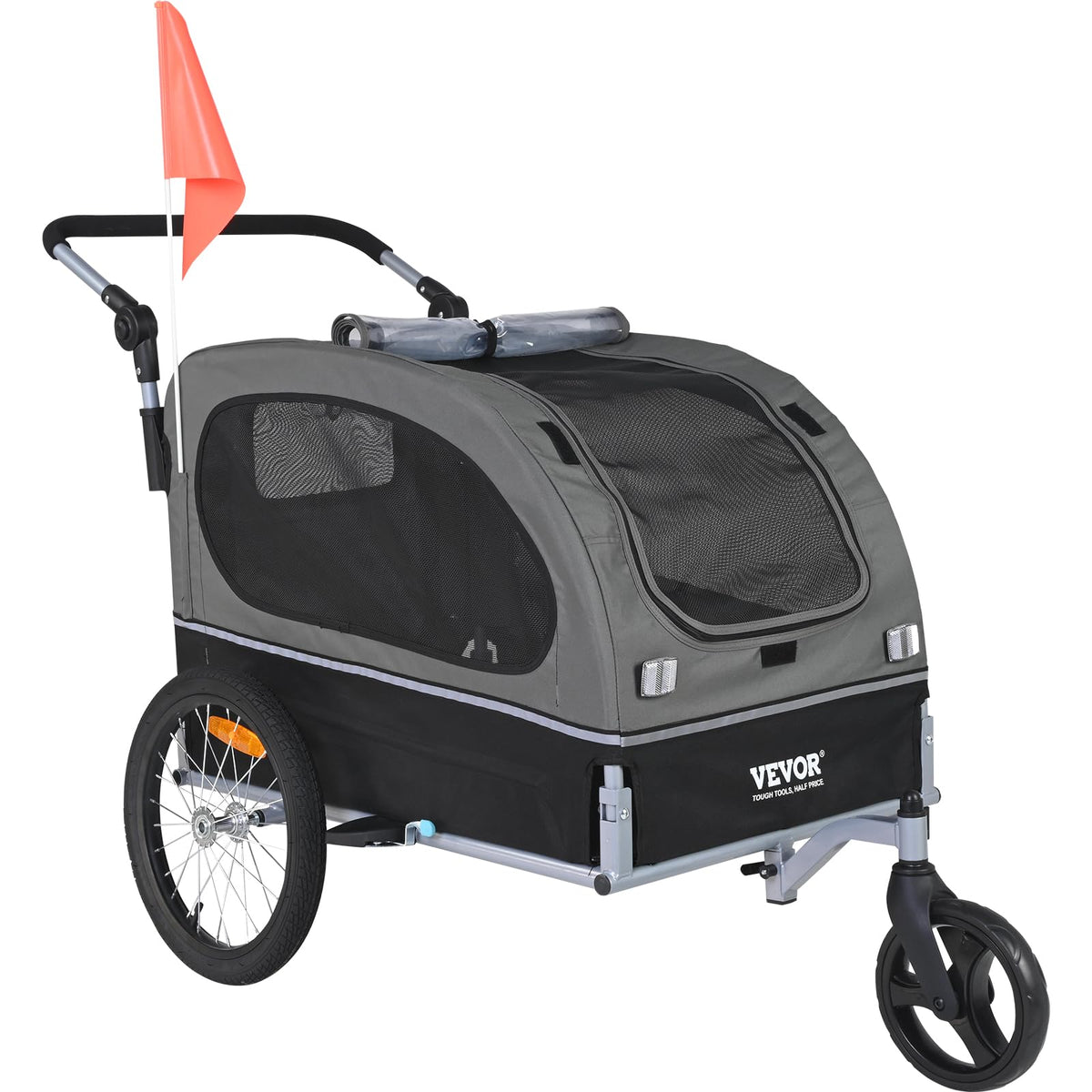 Dog Bike Trailer 2-in-1 Pet Stroller Bicycle Carrier U224
